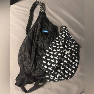 Kavu Rope Sling Bag Set of 2 Black Quilted and Swan
